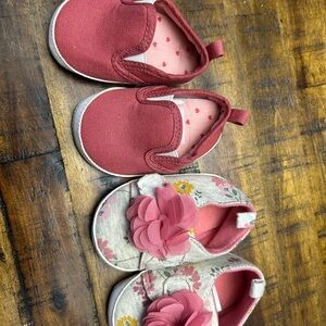 Floral and Pink Baby Girl Shoes